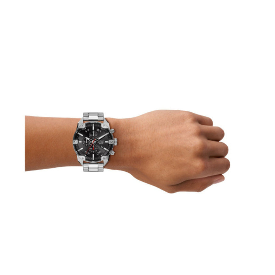 Men Spiked Silver Watch