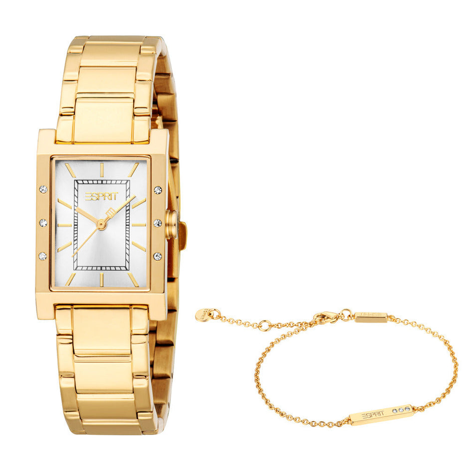 Women Rhea Golden Watch Set