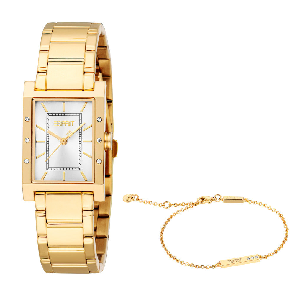 Women Rhea Golden Watch Set