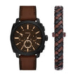Men Machine Brown Watch Set