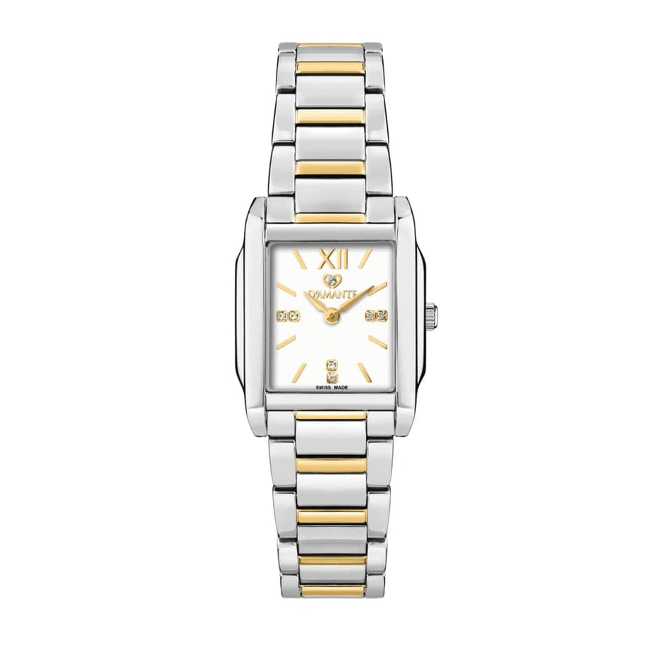 Women Square Two Tone Watch