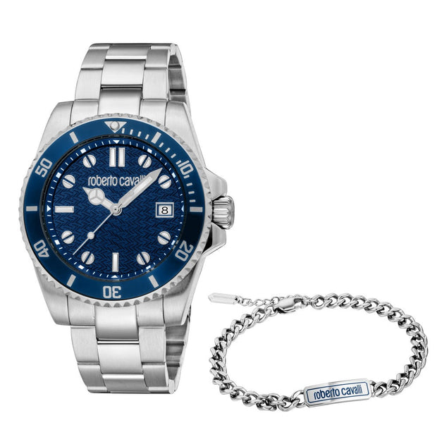 طقم ساعة مارتي فضية رجالية 