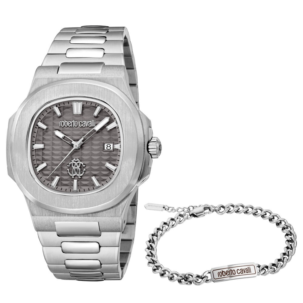 Men Ruggito Silver Watch Set