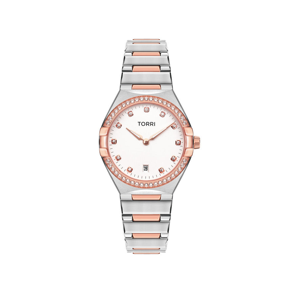 Women Manuel Two Tone Watch