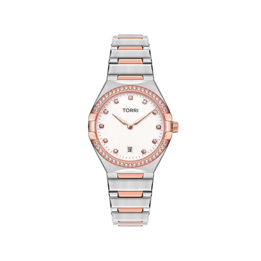 Women Manuel Two Tone Watch