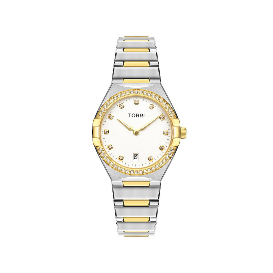 Women Manuel Two Tone Watch