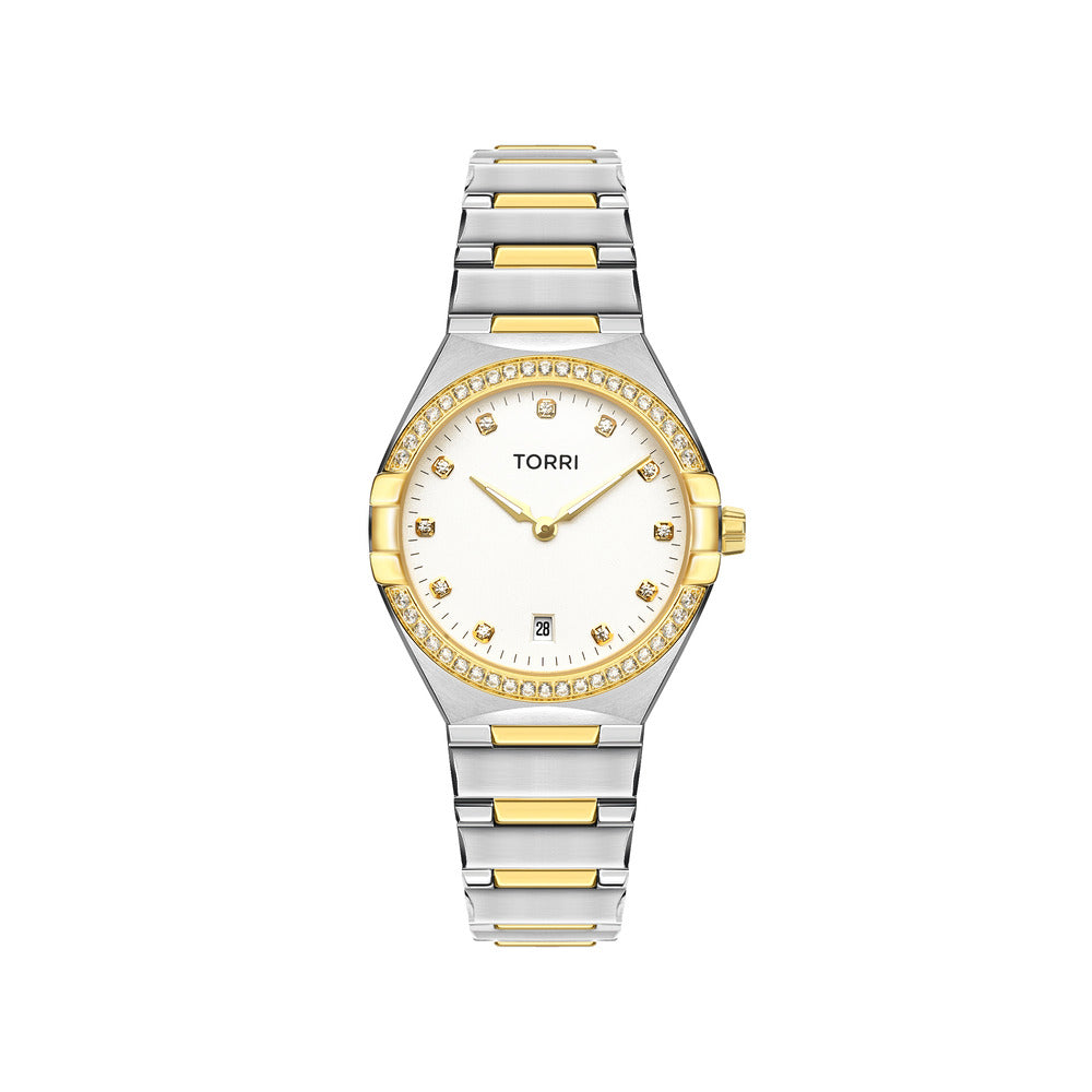 Women Manuel Two Tone Watch