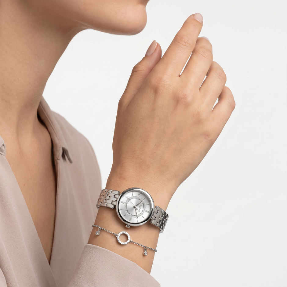 Women Myra Silver Watch Set