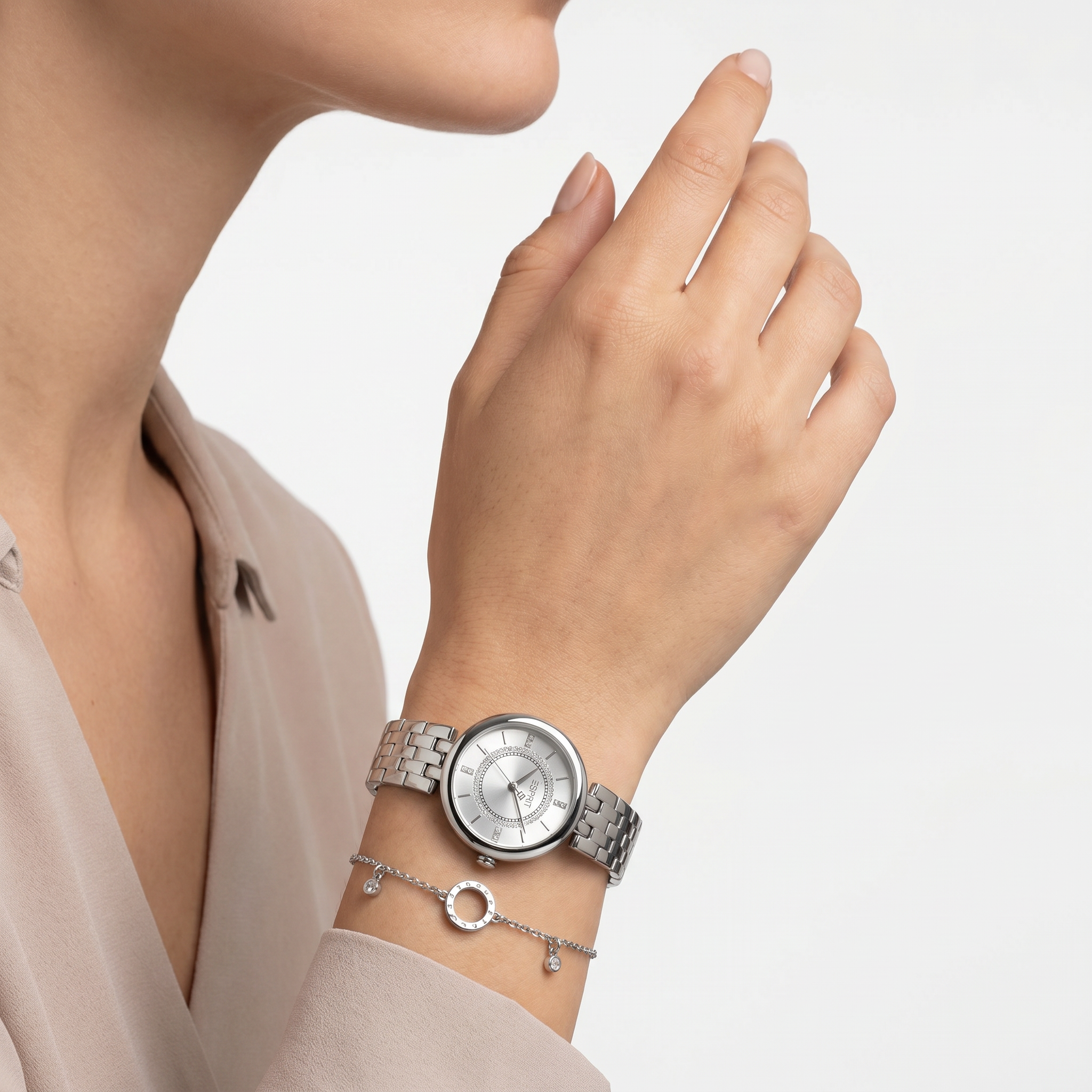 Women Myra Silver Watch Set