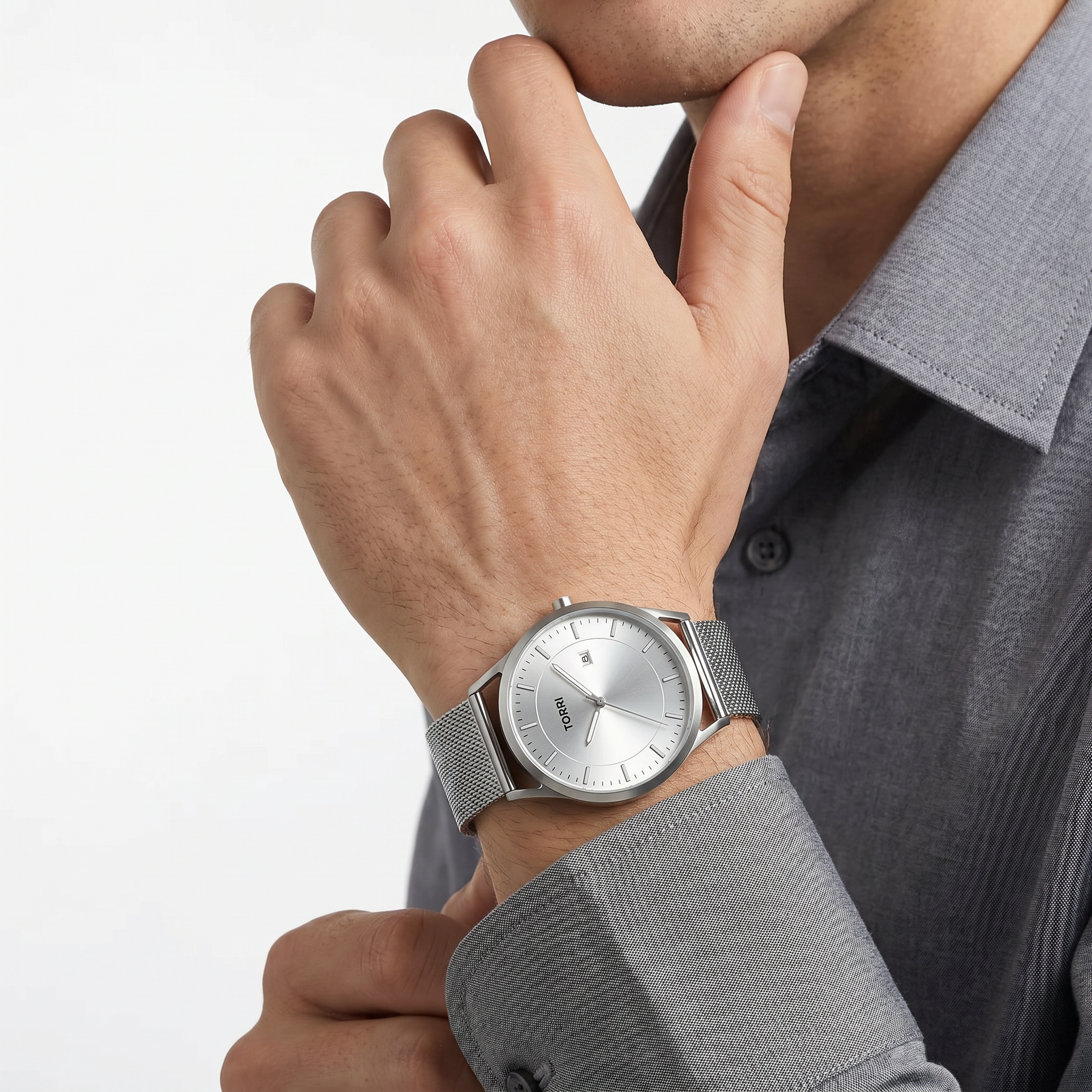 Men Silver Watch