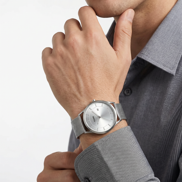 Men Silver Watch